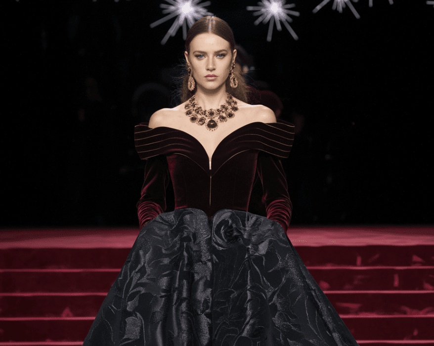 Experience Luxury with ALEX PERRY Off-the-shoulder Velvet Gown Product Overview