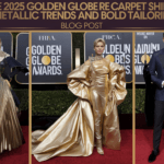 The 2025 Golden Globes Red Carpet Shines with Metallic Trends and Bold Tailoring