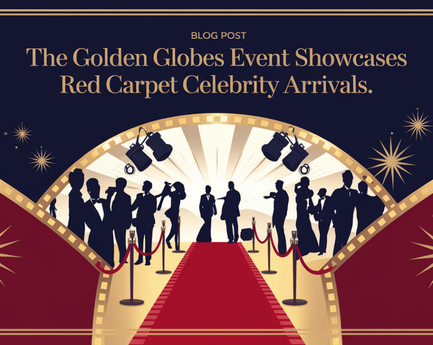 The Golden Globes Event Showcases Red Carpet Celebrity Arrivals